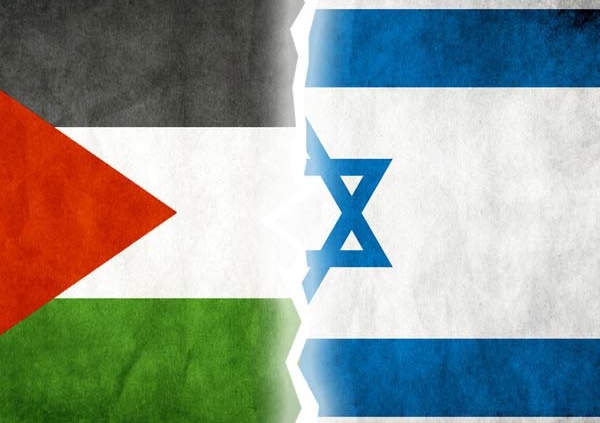 Bandeiras da Palestina e de Israel
