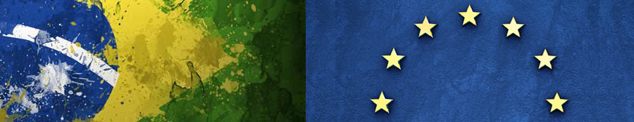 Bandeiras do Brasil e da União Europeia