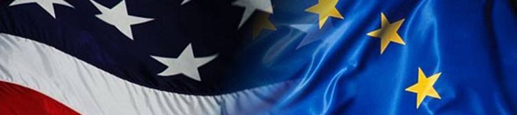 bandeiras dos estados unidos e da união europeia