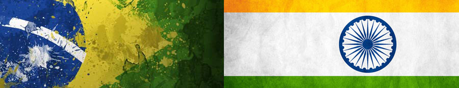 Bandeiras do Brasil e da Índia